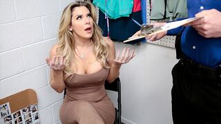 Hot MILF Kayla Paige gets caught shoplifting, stripped, and fucked hard by the cop